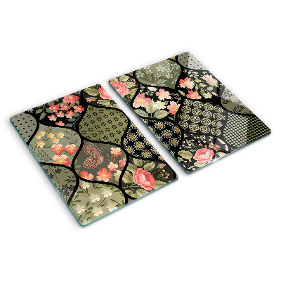 Tocător de bucătărie Patchwork floral cu modele geometrice