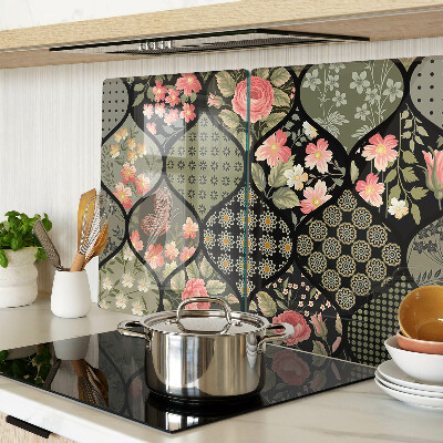 Tocător de bucătărie Patchwork floral cu modele geometrice