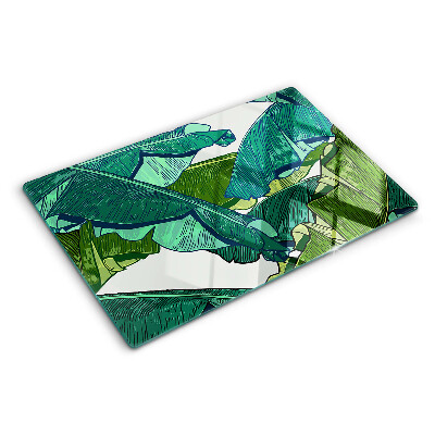 Tocător din sticlă Frunze de palmier în nuanțe de verde