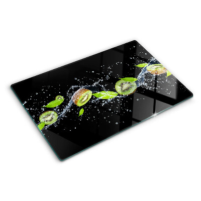Tocător sticlă Kiwi în apă cu frunze