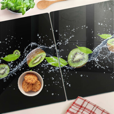 Tocător sticlă Kiwi în apă cu frunze