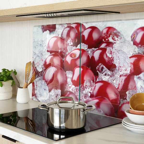 Tocător din sticlă Struguri roșii pe gheață