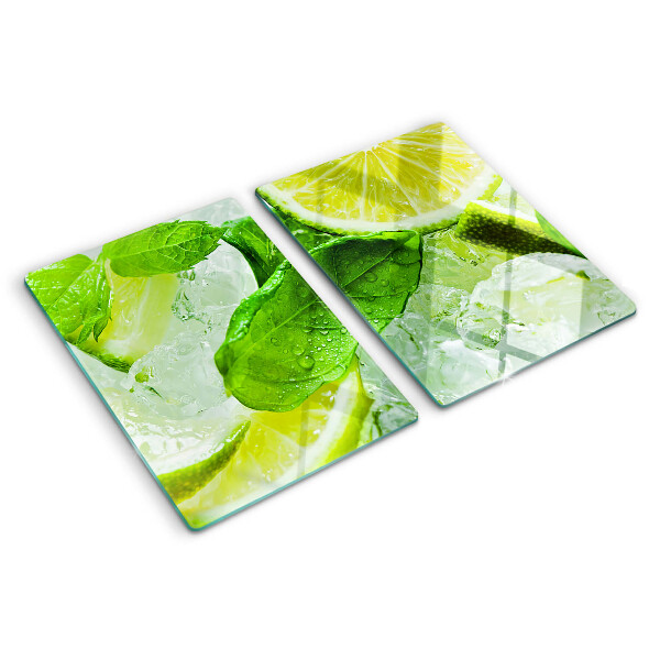 Tocător de bucătărie Lămâi și frunze de mentă