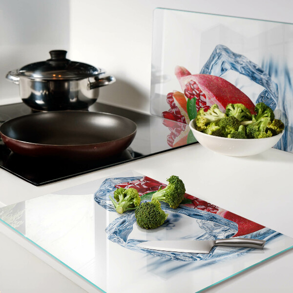 Tocător din sticlă Rodie în gheață