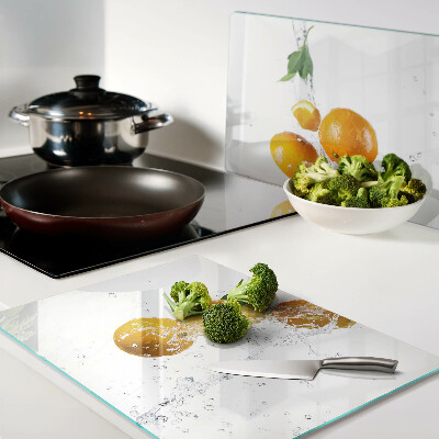 Tocător din sticlă Citrice cu apă