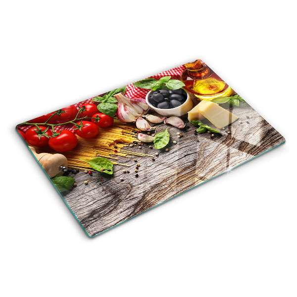 Tocător de bucătărie Bucătărie italiană cu paste și legume