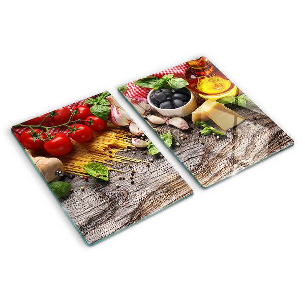 Tocător de bucătărie Bucătărie italiană cu paste și legume