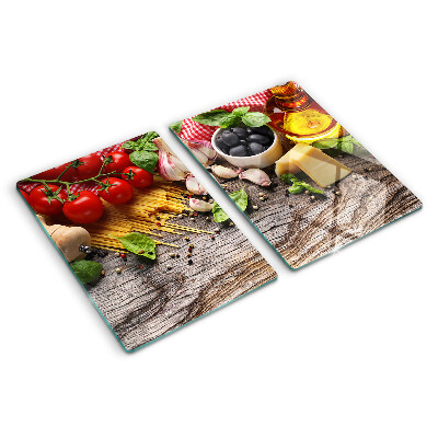 Tocător de bucătărie Bucătărie italiană cu paste și legume