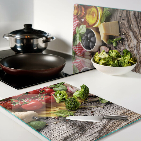 Tocător de bucătărie Bucătărie italiană cu paste și legume