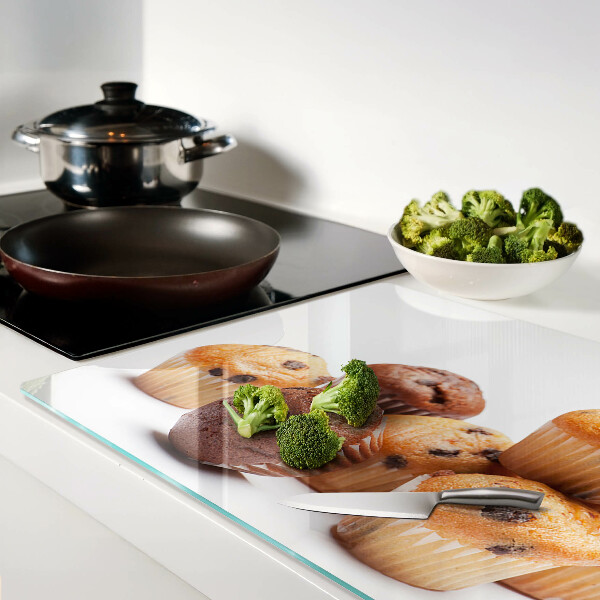 Tocător sticlă Brioșe cu ciocolată și vanilie