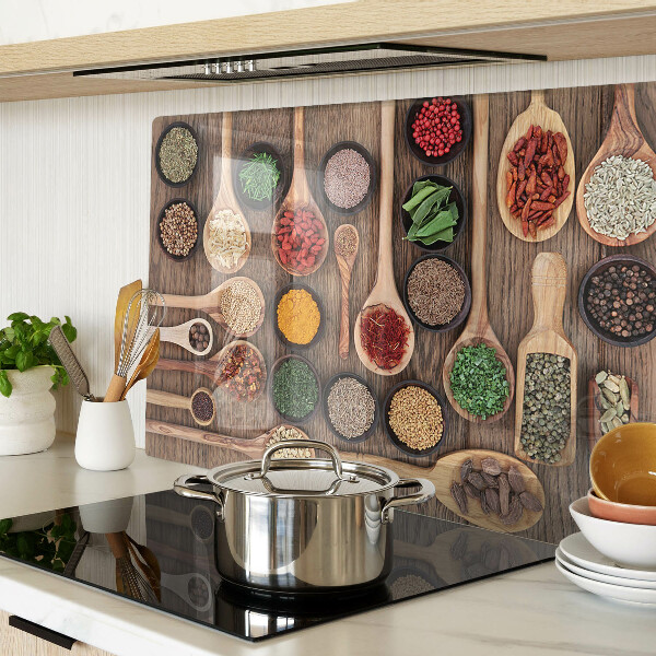 Tocător din sticlă Condimente și ierburi în linguri