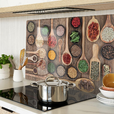 Tocător din sticlă Condimente și ierburi în linguri