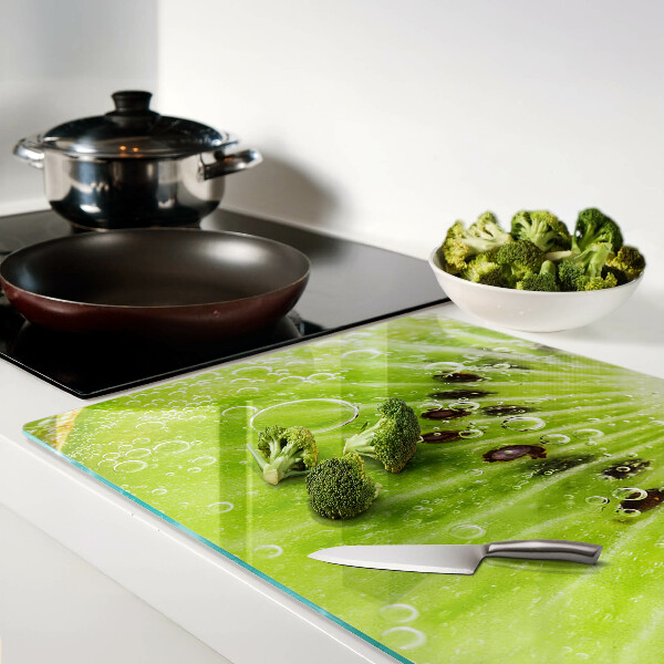 Tocător din sticlă Kiwi cu picături de apă