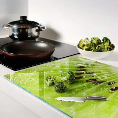 Tocător din sticlă Kiwi cu picături de apă