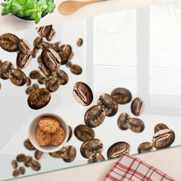 Tocător de bucătărie Boabele de cafea în mișcare