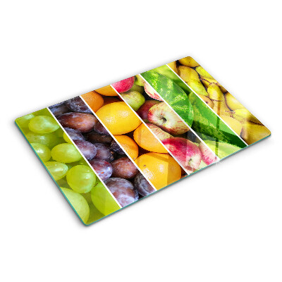 Tocător din sticlă Fructe în culorile curcubeului