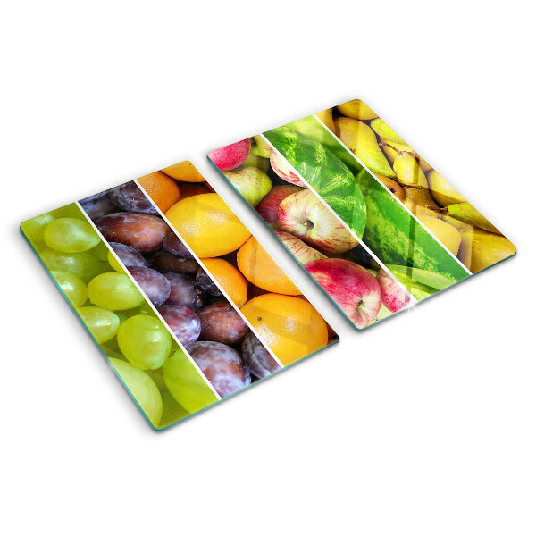 Tocător din sticlă Fructe în culorile curcubeului