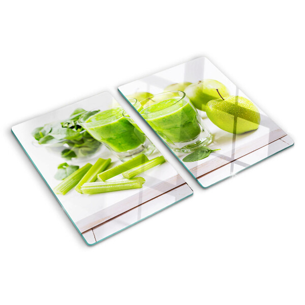 Tocător de bucătărie Smoothie verde cu ingrediente proaspete