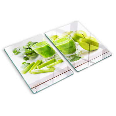 Tocător de bucătărie Smoothie verde cu ingrediente proaspete