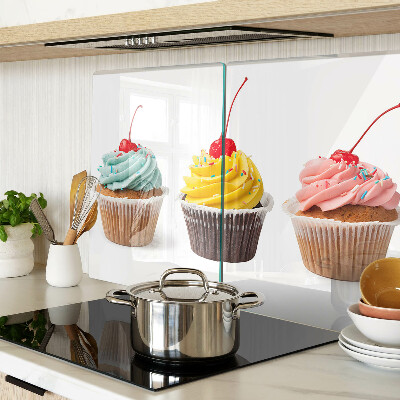 Tocător din sticlă Cupcake cu frișcă și cireșe