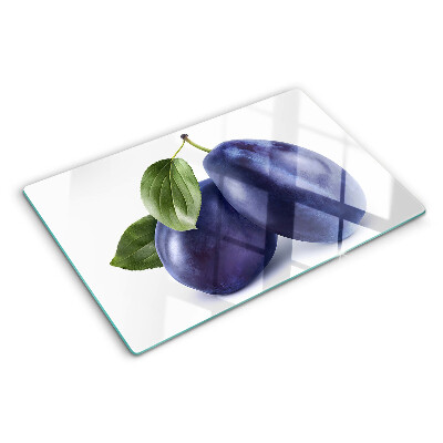 Tocător sticlă Prune cu frunze