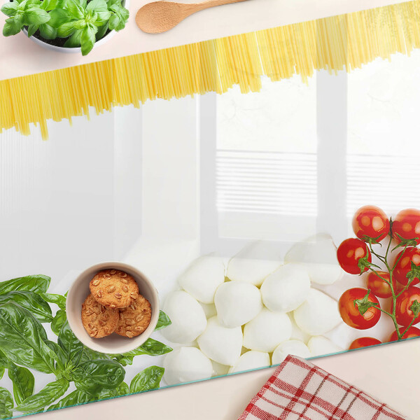 Tocător din sticlă Paste cu ierburi și roșii