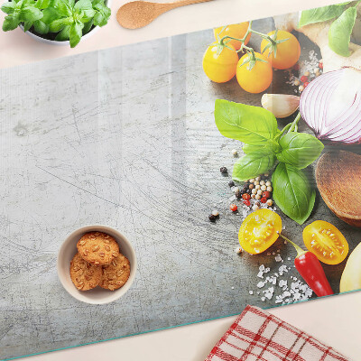 Tocător sticlă Ingrediente și ierburi aromatice pentru bucătărie
