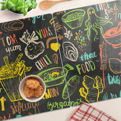 Tocător de bucătărie Temă culinară cu mâncare