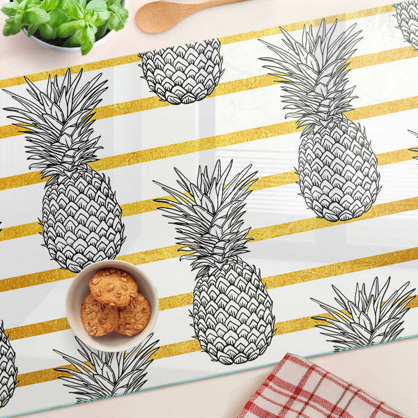 Tocător din sticlă Ananas pe fâșii