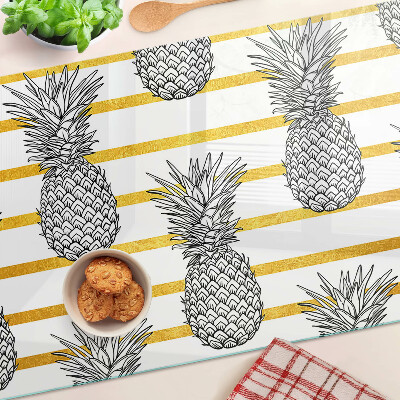 Tocător din sticlă Ananas pe fâșii