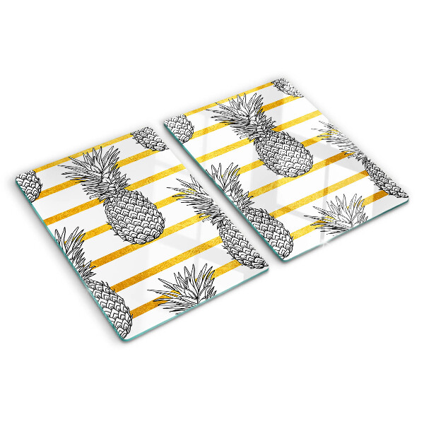 Tocător din sticlă Ananas pe fâșii