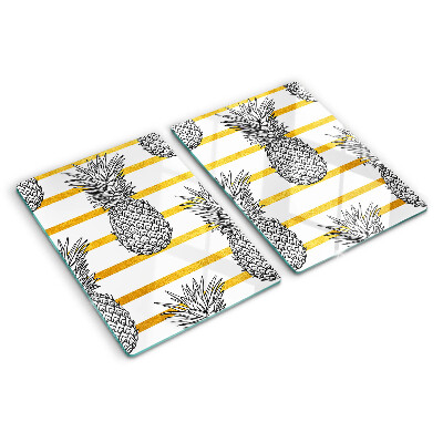 Tocător din sticlă Ananas pe fâșii