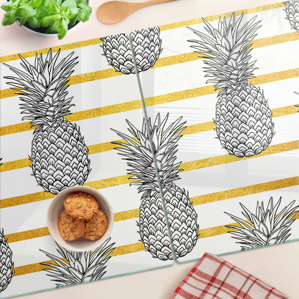Tocător din sticlă Ananas pe fâșii