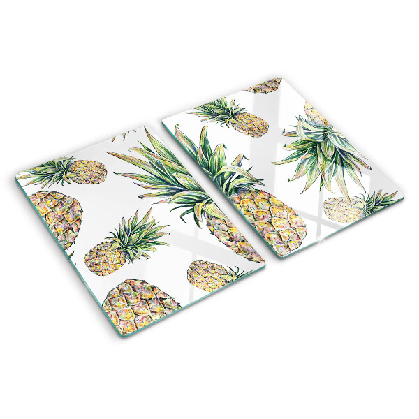 Tocător de bucătărie Ananas pe fundal alb