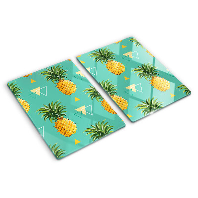 Tocător din sticlă Ananas pe un fundal turcoaz