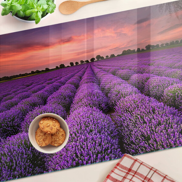 Tocător sticlă Câmp de lavandă la apus