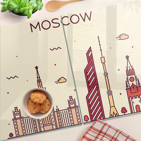 Tocător din sticlă Ilustrație a orizontului Moscovei