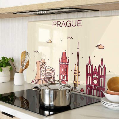 Tocător sticlă Praga - vedere la oraș