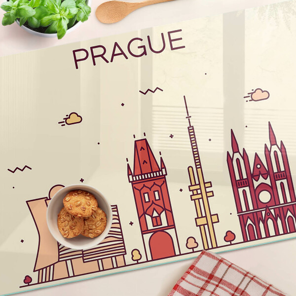 Tocător sticlă Praga - vedere la oraș