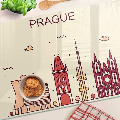 Tocător sticlă Praga - vedere la oraș