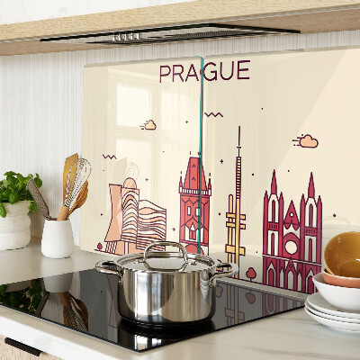 Tocător sticlă Praga - vedere la oraș