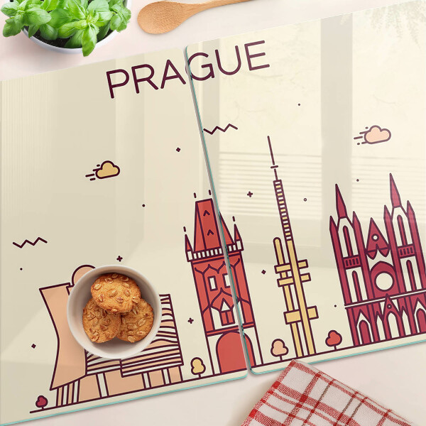 Tocător sticlă Praga - vedere la oraș