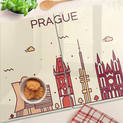 Tocător sticlă Praga - vedere la oraș