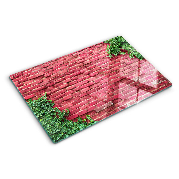 Tocător de bucătărie Zid de cărămidă cu vegetație
