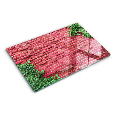 Tocător de bucătărie Zid de cărămidă cu vegetație