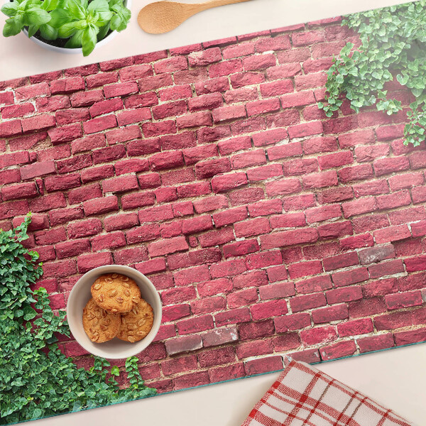 Tocător de bucătărie Zid de cărămidă cu vegetație