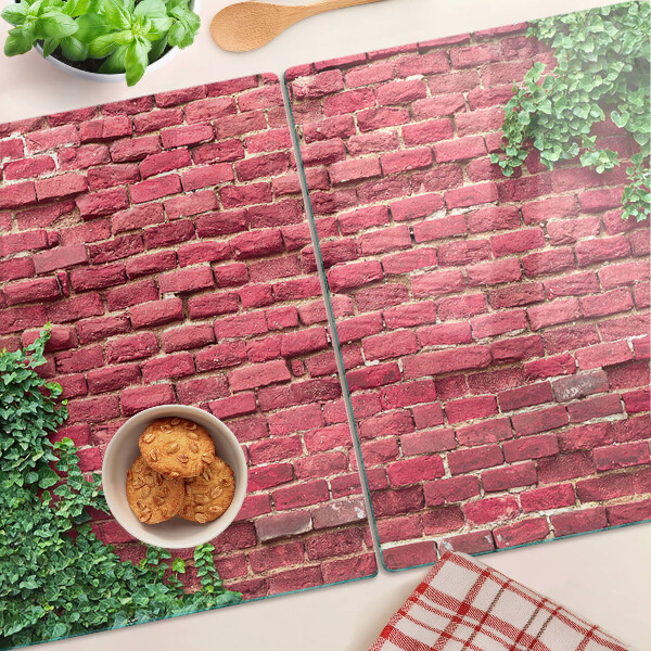 Tocător de bucătărie Zid de cărămidă cu vegetație