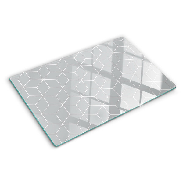 Tocător din sticlă Grilă geometrică hexagonală