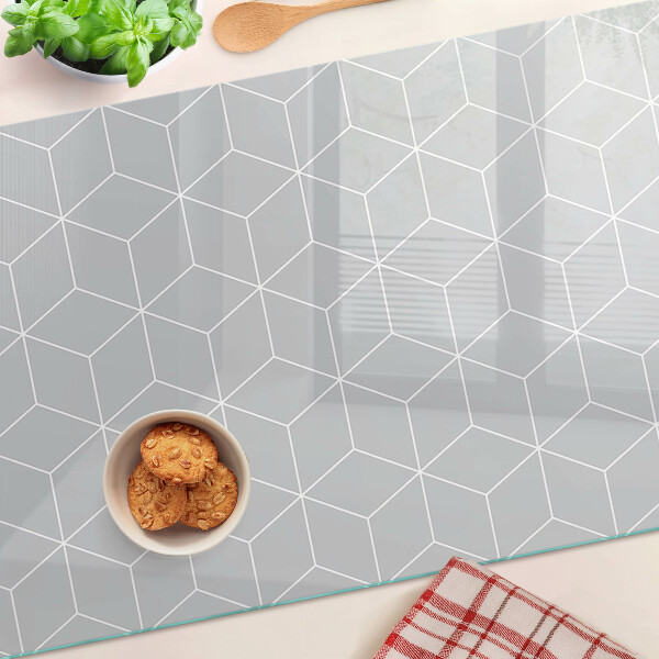 Tocător din sticlă Grilă geometrică hexagonală