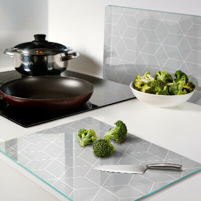 Tocător din sticlă Grilă geometrică hexagonală